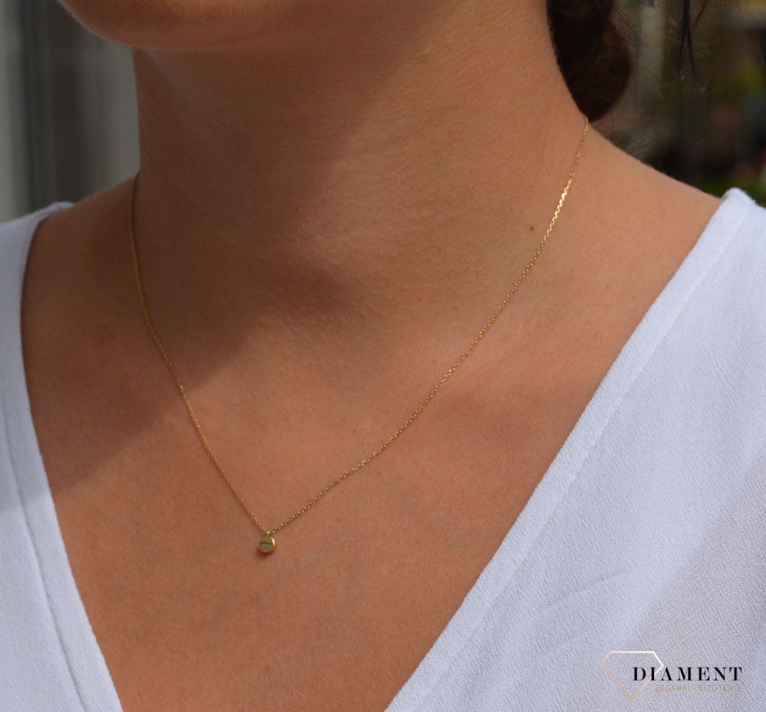 Złoty naszyjnik celebrytka 585 'małe kółeczko'.jpg